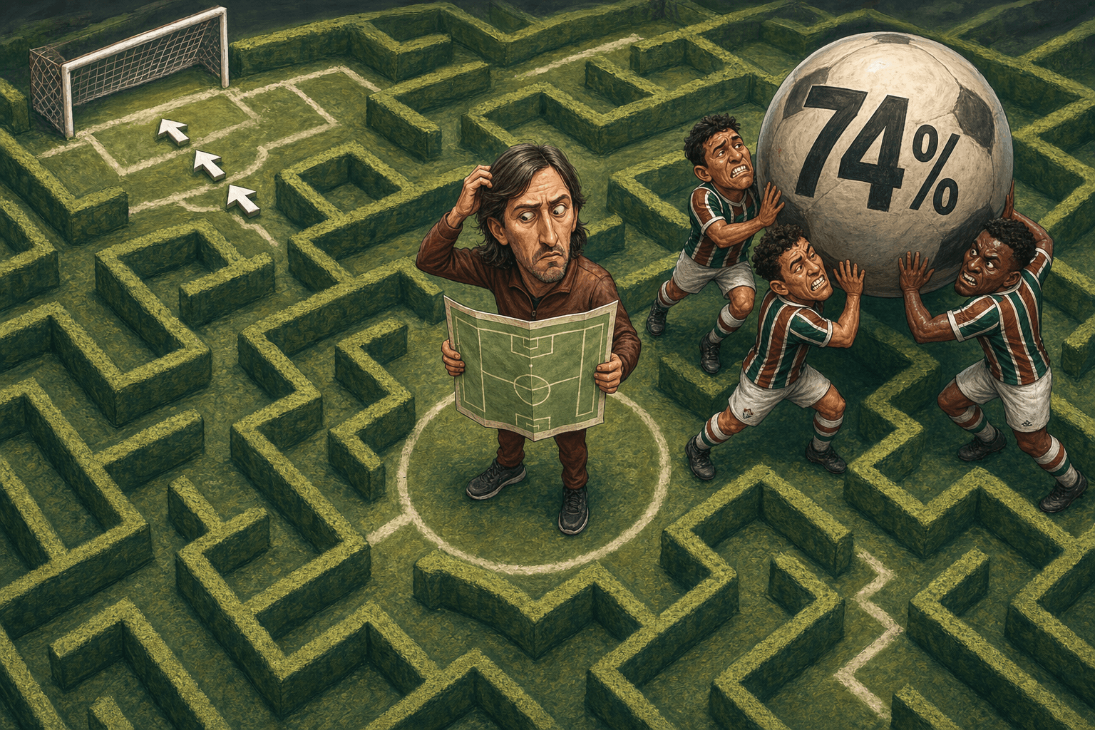 74% de posse, 0% de rumo: o Fluminense de Zubeldía ficou sem álibi