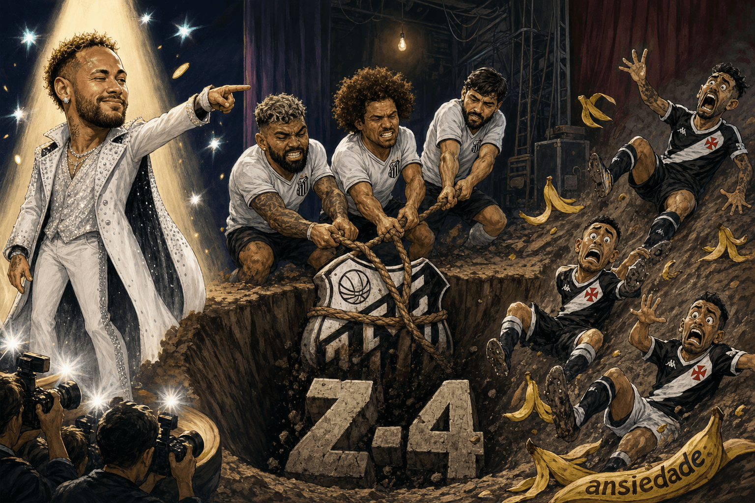 Vasco 0 x 3 Santos: os coadjuvantes de Neymar chutam a porta do desespero