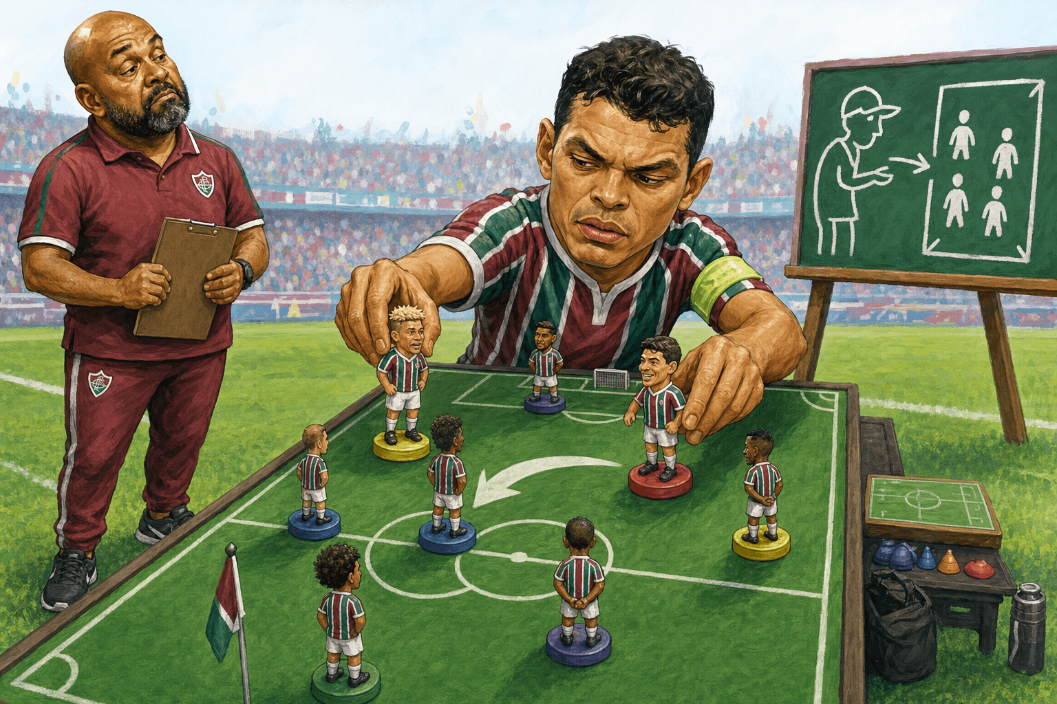 Marcão é o interino; Thiago Silva e Fábio são a comissão técnica