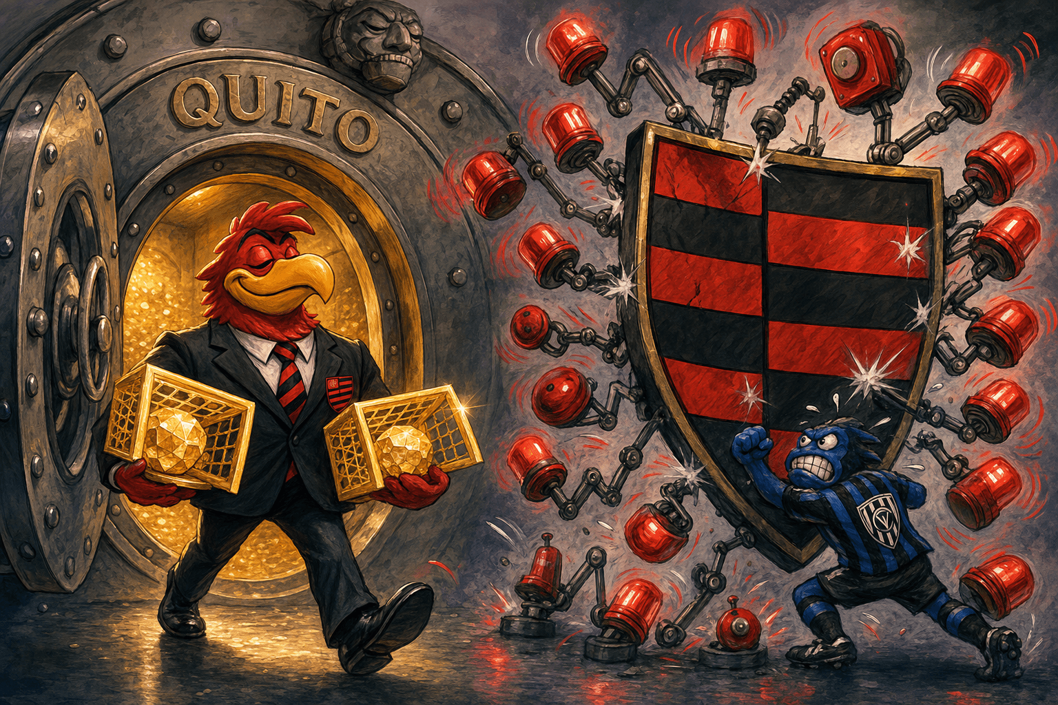 Flamengo assalta Quito de terno: duas estocadas, nenhum recital