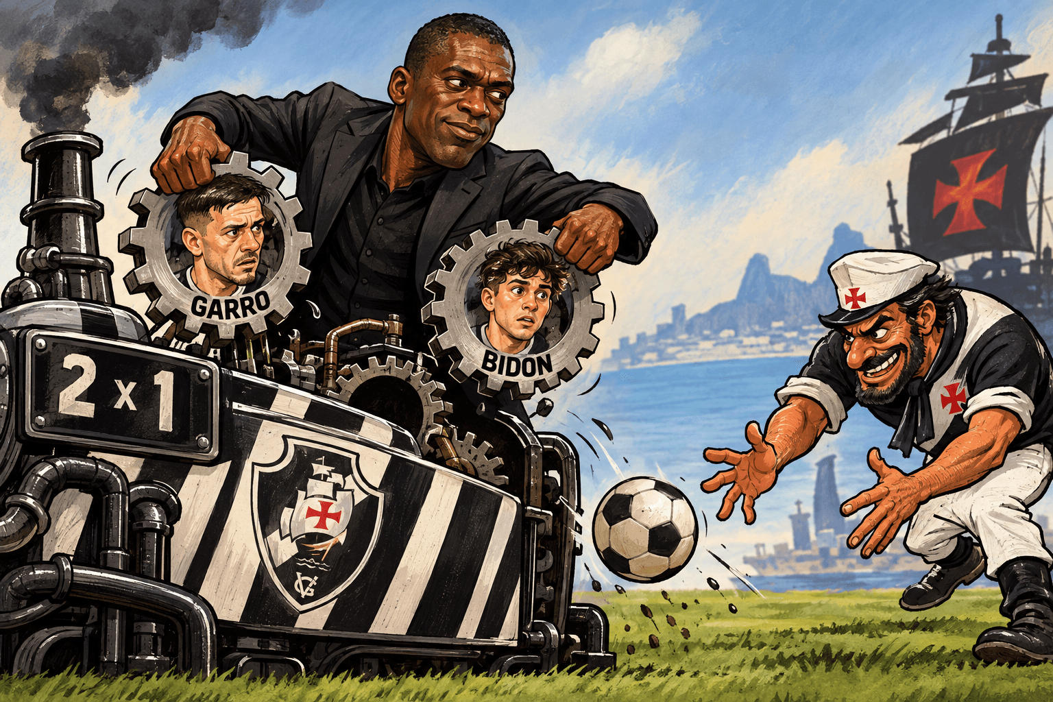 Seedorf retira as engrenagens Garro e Bidon de uma máquina alvinegra com o placar em 2 a 1.